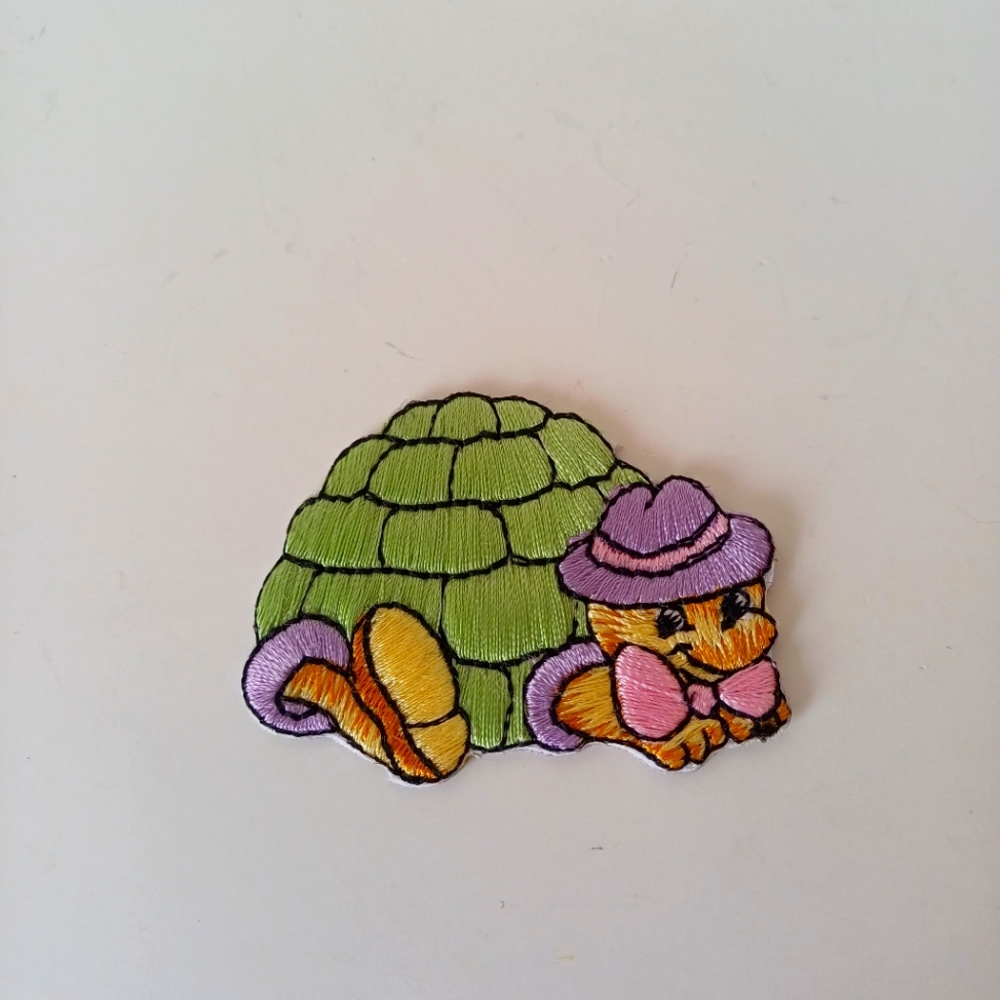 Colorful Kids Embroidered Sew On Patch Turtle 2" x 1.5"
